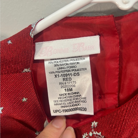 Bonnie Jean Toddler Girl Christmas Reindeer Jacquard Party Dress Holiday 18 mo - Picture 2 of 5